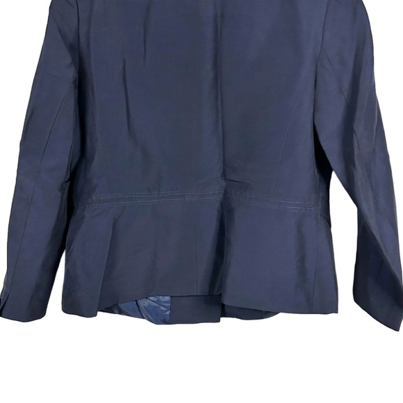 Talbots Woman Size 12W Blazer Jacket Silk Cotton Blend Lined Navy Blue BRAND NEW - Picture 6 of 10